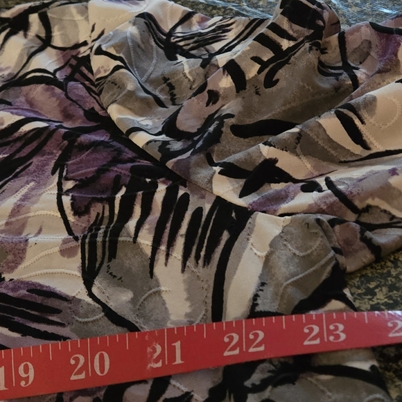 Alfred Dunner Top Purple Beaded Floral 3/4 Sleeve Blouse Stretch Women's L - Picture 11 of 12